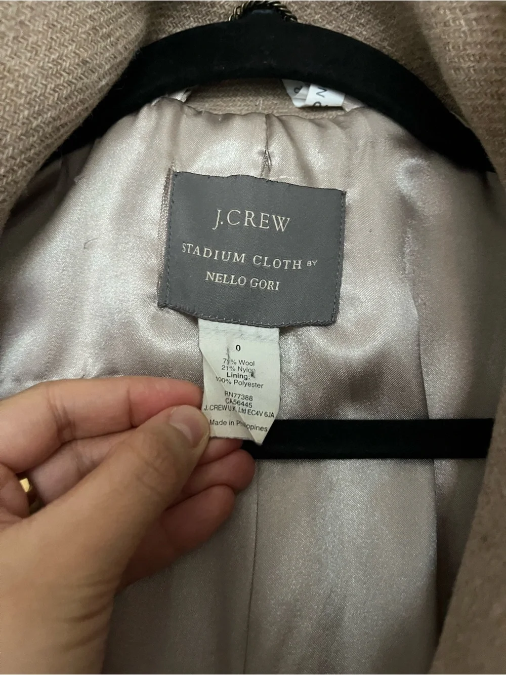 J Crew Stadium Cloth by Nelly Gori cocoon coat size 0